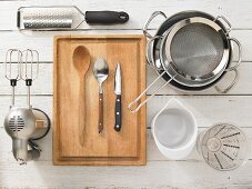 Kitchen utensils for making fish risotto