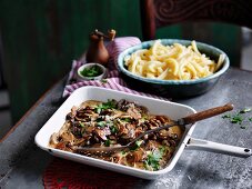 Vegeterian mixed mushroom pasta