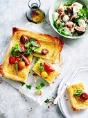 Tomato Tart with fig, mozzarella and Basil salad