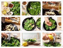 How to make spinach with pine nuts and raisins