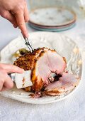 How to carve glazed ham