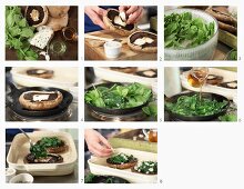 How to make portobello mushrooms stuffed with spinach, Marsala and blue cheese