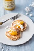 Pancakes with lemon curd and meringue