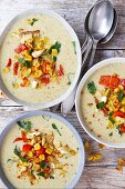 Sharp corn and coconut soup