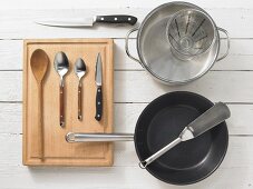 Kitchen utensils for preparing ling with pointed cabbage