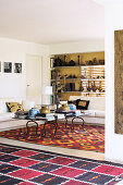 Books on coffee table in elegant living room