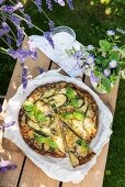 A zucchini frittata with basil