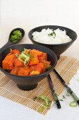 Rotes Kürbiscurry mit Jasminreis (Thailand)