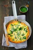 Frittata with broccoli and green peas