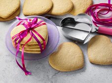 Heart shaped sugar cookies