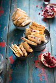 Crunchy squares with pomegranate