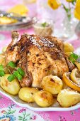Grilled chicken with potao and lemon