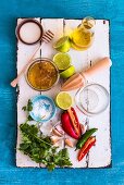 Zutaten für mexikanischen Bohnensalat mit Honig-Limetten-Dressing