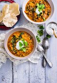 Spiced Lamb and Rice Soup with Coriander Yoghurt