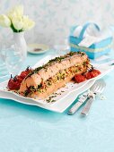Roasted stuffed salmon with salsa verde (Easter)