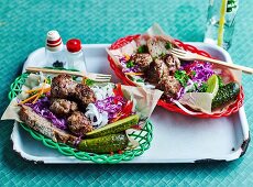 Pork and fennel meatballs with tangy coleslaw