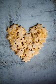 Pasta stars in a heart shape