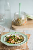 Chicken, pearl barley and asparagus risotto