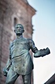 The 'Schusterbrunnen' (shoemaker's fountain) in Pirmasens, Rhineland-Palatinate, Germany