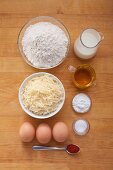 Ingredients for emmental muffins with buttermilk