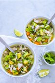 Chicken soup with avocado and carrot (Mexico)