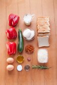 Ingredients for French toast bake with red pepper
