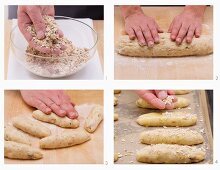 Muesli bread being made