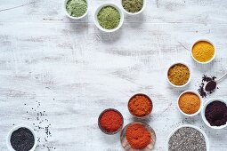 Spices in rainbow colours