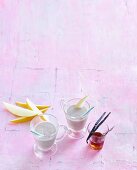 Vanille-Mandeldrink mit Honigmelone und Banane
