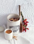 A crunchy muesli mixture with ground rose hips