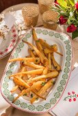 Oven-roasted parsnips with maple syrup for Christmas dinner
