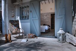 Rustic terrace outside Mediterranean holiday cottage