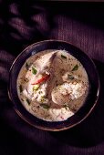 Monkfish in a lime and coconut sauce