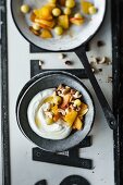 Caramelised fruit salad and Greek yoghurt