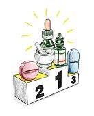 An illustration to symbolise the ranking of medicines and remedies