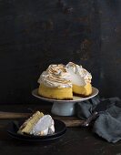 Lemon cheesecake topped with meringue