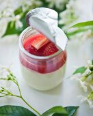Panna cotta with yoghurt and strawberries