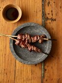 Saté Kambing (grilled meat kebabs) with sweet soy sauce