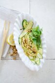 Courgette salad with walnuts