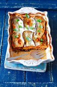 Moussaka in a baking dish