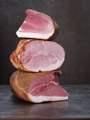 Chopped ham, stacked