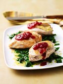 Cheesy-Stuffed Chicken with Cranberry
