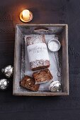 Banana bread with walnuts and chocolate (Christmas)