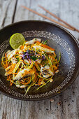 Pad Thai with fish and vegetable noodles