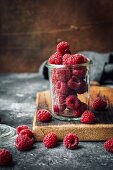 Raspberries in a glass