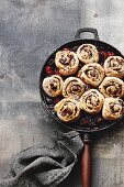 Berry and chocolate scroll cobbler