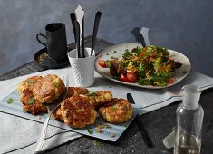 Kaspressknödel (bread and cheese dumplings) with a mixed leaf salad