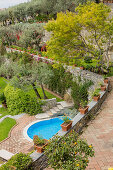 Mediterranean garden with pool