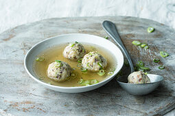 Tyrolean bacon dumpling soup