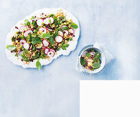 Cauliflower tabbouleh with mint and radishes
